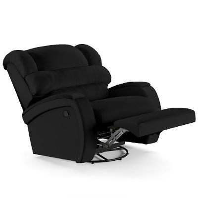 Poltrona Do Papai Reclinável Kalie Glider Giratória Massagem Fh9 Pu Preto - Mpozenato