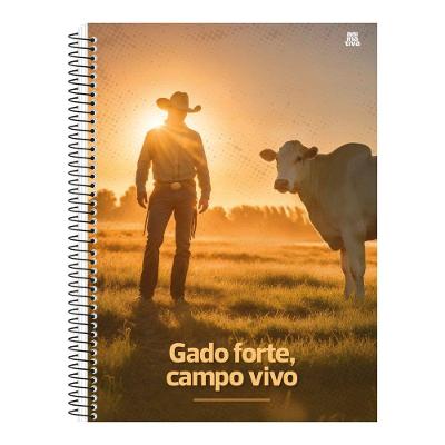 Caderno Universitario 1 Materia Agroforte 80 Folhas Espiral Capa Tematica Laranja