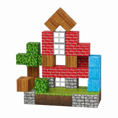 Blocos Magnéticos 63 Peças Texturizadas do Universo Pixelado Brinquedo Educativo Criativo