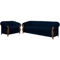 Kit Sofa E Poltrona Decorativa Murano Veludo Sl 948 Moll Sl 948 - 1