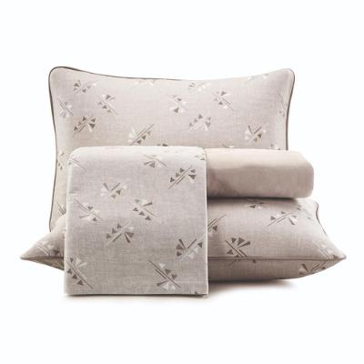 Jogo de Cama Queen 4 Peças Compassos Malha Fio Penteado Cinza Altenburg