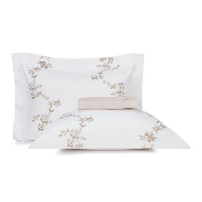 Jogo de Cama Queen 3 Peças Algodão Lux 200 Fios Jardim Doce Floral Bege Altenburg