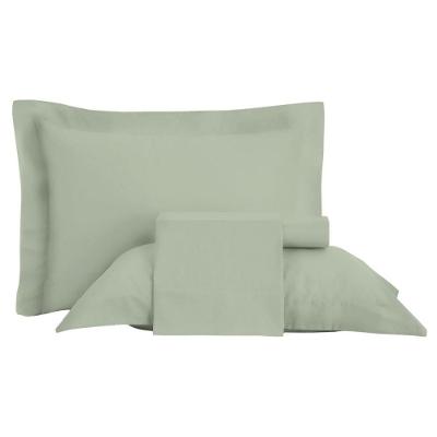 Jogo de Cama Queen Sublime 4 Peças Cetim 300 Fios 100% Algodão Verde Cream Altenburg