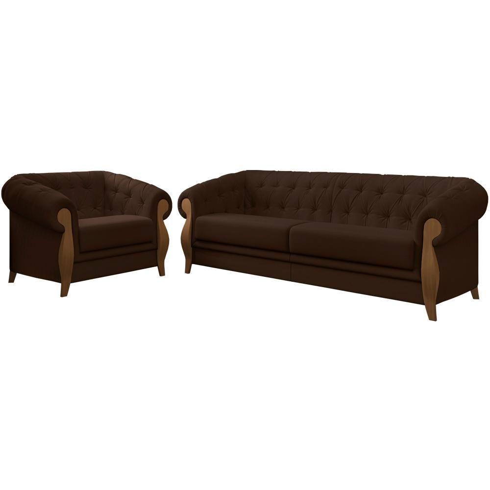 Kit Sofa E Poltrona Decorativa Murano Veludo Sl 942 Moll Sl 942 - 1