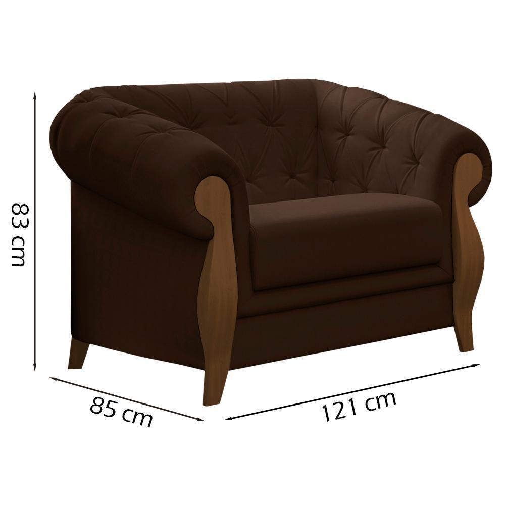 Kit Sofa E Poltrona Decorativa Murano Veludo Sl 942 Moll Sl 942 - 6