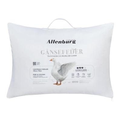 Travesseiro Tradicional Gänsefeder 50CM X 70CM Pluma de Ganso Suporte Firme Alta Maciez Branco