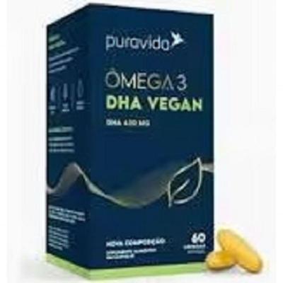 Suplemento Alimentar de Omega 3 em Cápsulas Puravida Vegano com DHA 60 Caps