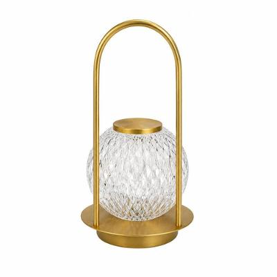 Luminária de Mesa Led com Cúpula Texturizada Touch Decorativa Dourado USB