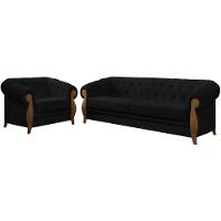 Kit Sofa E Poltrona Decorativa Murano Veludo Sl 944 Moll Sl 944 - 1