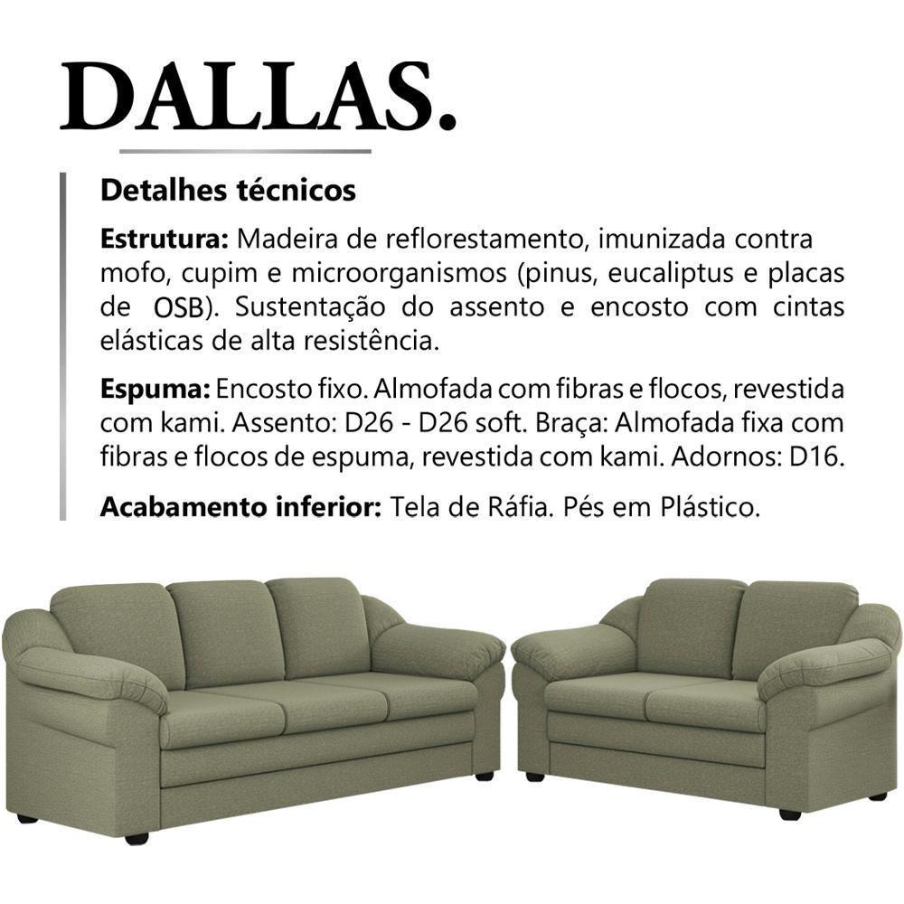 Kit Sofa 2 E 3 Lugares Dallas Linho Tce 1026 Moll Tce 1026 - 8