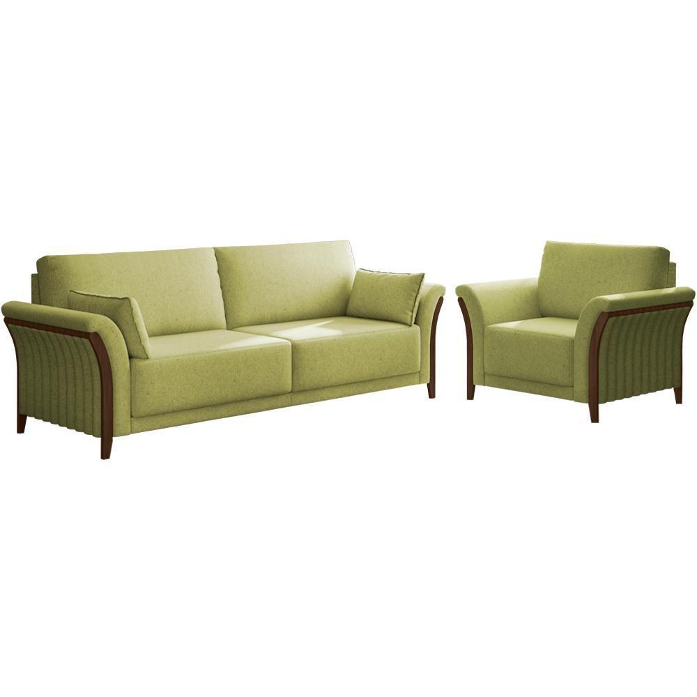 Kit Sofa 162 Cm E Poltrona Decorativa Royalle Linho Tce 1027 Moll Tce 1027 - 1