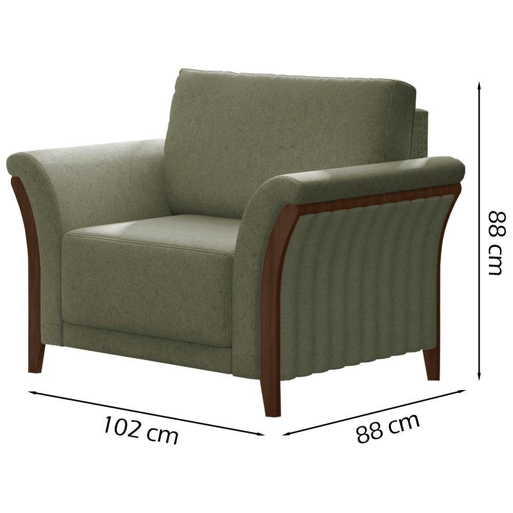 Kit Sofa 162 Cm E Poltrona Decorativa Royalle Linho Tce 1026 Moll Tce 1026 - 8