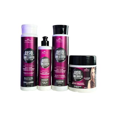 Kit Redutor de Volume Capilar Liso Imediato Queratina Vitaminas a C D Pantenol Hidratação Intensa