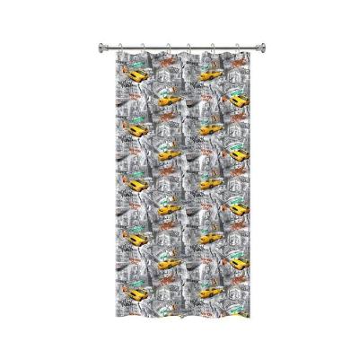 Cortina para Box de Banheiro New York Antimofo com Gancho PVC New York Vida Pratika