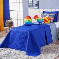 Cobre Leito Pop It Azul Dupla Face Almofadas Solteiro 6 Peça - 1