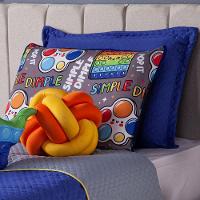 Cobre Leito Pop It Azul Dupla Face Almofadas Solteiro 6 Peça - 28