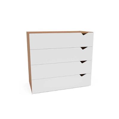 Cômoda Porto 4 Gavetas MDF-MDP Puxador MDF Freijo e Branco Politorno Móveis