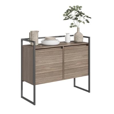 Buffet Cadiz 2 Portas 2 Prateleiras MDP com Aço Industrial Branco Casah