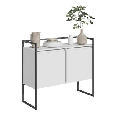 Buffet Cadiz Industrial 2 Portas MDP 100.9CM Branco e Preto Casah