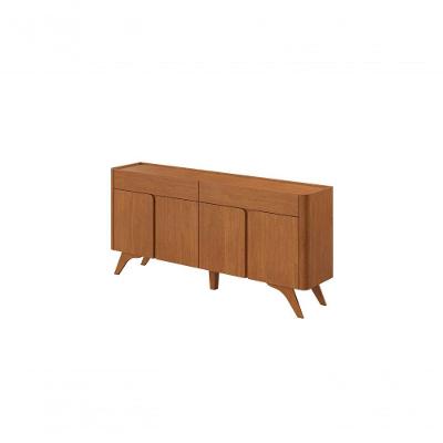 Buffet Arcus Moderno 4 Portas 2 Gavetas MDF-MDP 172CM Off White e Naturalle Mavaular