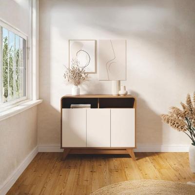 Bancada Nature Moderno 3 Portas 1 Gaveta MDF 95CM Amadeirado Mais de Casa