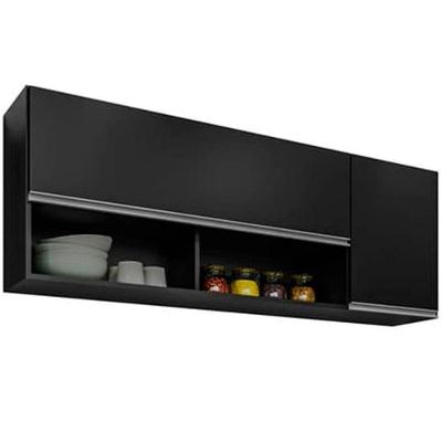 Armário Aéreo de Geladeira Armário Aéreo de Geladeira 2 Portas MDP 150CM Preto Fênix