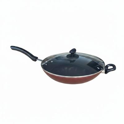 Frigideira Starflon Antiaderente Alumínio 32CM 3,4L com Tampa Vidro Temperado Vermelha Over
