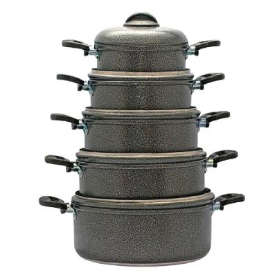 Conjunto de Panelas 5 Peças Caçarola Alumínio Antiaderente Craqueado Extang 14CM a 22CM