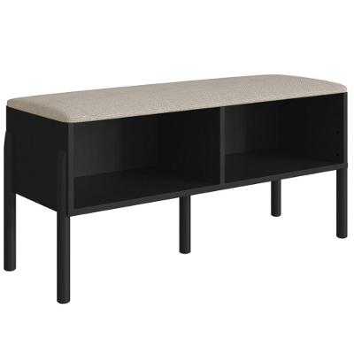 Sapateira Banco Oslo sem Porta sem Gavetas 93CM MDF MDP Preto Artesano Móveis