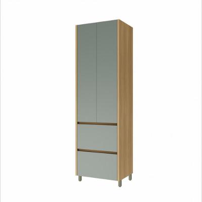 Paneleiro 2 Portas 2 Gavetas Nesher Rainha 70cm 100 Mdf Nature/verde