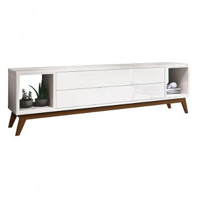 Rack Horizon 2.2 para TV 65" 218CM MDF-MDP On Touch Branco Móveis Aqui