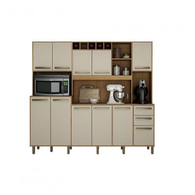 Cozinha Completa Petra 10 Portas 3 Gavetas MDF-MDP 218CM Valdemóveis