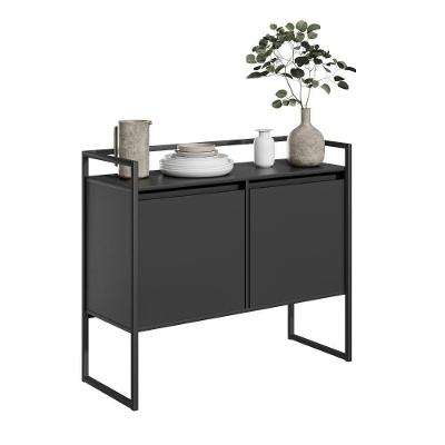 Buffet Junior Cadiz Industrial 2 Portas sem Gavetas MDP 100,9CM Preto Casah