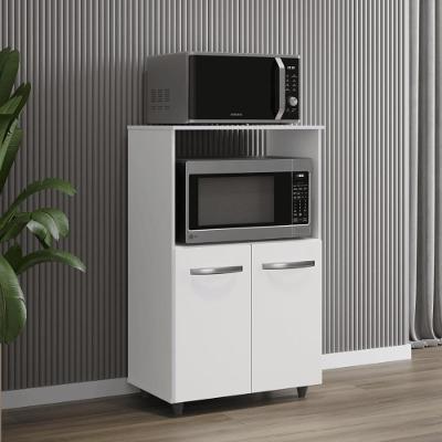 Armário Vertical Multiuso 2 Portas sem Gavetas MDP 60CM Branco Mais de Casa