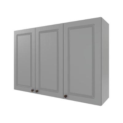 Armário Aéreo de Cozinha Armário Aéreo 120cm 3 Portas MDF Porta de Bater Titânio Fosco Indékes