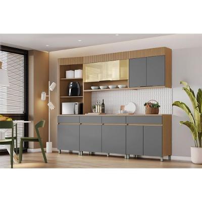 Kit Cozinha Realeza 5 Peças MDF Carvalho e Titânio Nesher Móveis