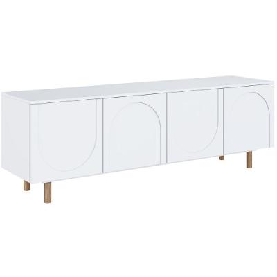 Rack Capela para TV 60" 160CM MDP com Portas Tip-On Branco Metta