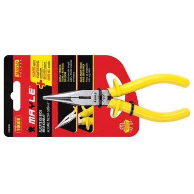 Alicate Bico Meia Cana Reto 6 Corte Super Resistente Isolado 1000V Mayle