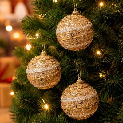 Bolas de Natal para Decoração Glitter Dourado Isopor 7CM Kit 9PÇS Outras Marcas