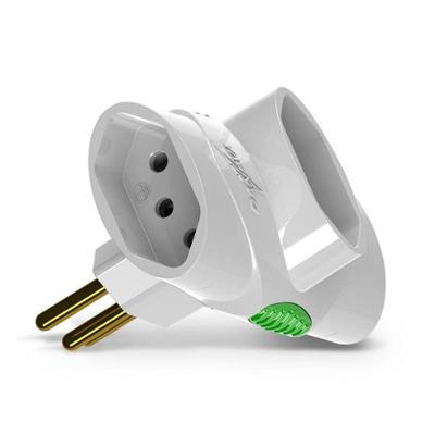 Adaptador de Tomada Tipo T 2P+T 10A Bivolt Branco Daneva