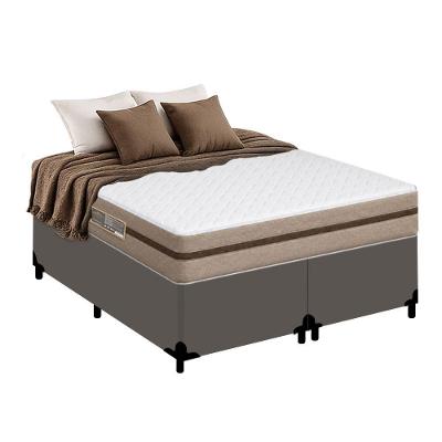Cama Box com Colchão Queen Bioclassic Bipartido Sintético Molas Ensacadas Branco Royal Sleep
