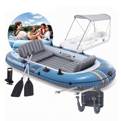 Barco Bote Inflável Excursion 4 66324 Passeio Pesca Lazer Até 500kg 4 Pessoas Intex