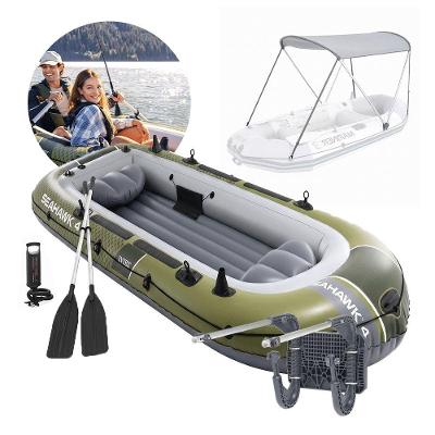 Barco Bote Inflável Seahawk 4 com Suporte para Motor e Capota Intex 400kg 4 Pessoas