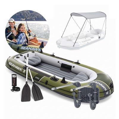 Bote Inflavel Seahawk 3 Ate 360kg para Passeios Pesca Lazer com Capota Intex