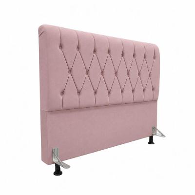 Cabeceira Cama Box Casal Mallu Fixação no Box Estofada Veludo Rose Click Home