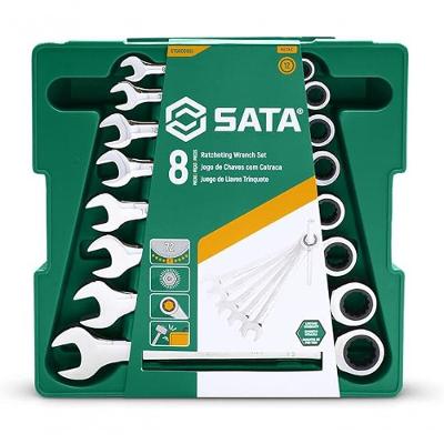 Jogo de Chaves Combinadas ST08008SJ Resistência e Durabilidade Inox Sata 8 a 19 mm