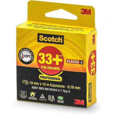Fita Isolante 33+ Suporta Ate 105°C Alta Durabilidade Flexibilidade Adesao Diferenciada Preto Scotch