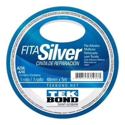 Fita Adesiva Multiuso Tekbond Silver Tape Azul 48MM X 5M