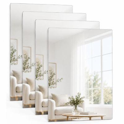 Espelho Decorativo Espelho Adesivo Retangular Adesivo para Quarto Espelhado Yeet 4 Unidades