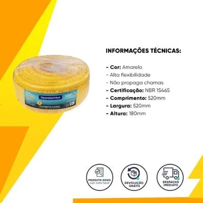 Eletroduto Corrugado Leve Flexível DN32 1 Polegada 25m Amarelo Tramontina